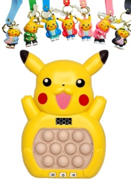KONSOLA POP IT PIKACHU POKEMON GRA ELEKTRONICZNA ANTYSTRESOWA 80 POZIOMÓW