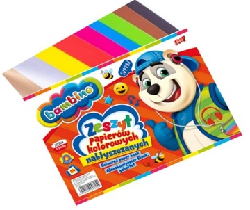 BAMBINO PAPIER KOLOROWY NABŁYSZCZANY A4 10 KARTEK