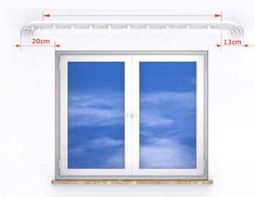 Двойной потолочный карниз ПВХ с чехлом и аркой Рейка с чехлом 280