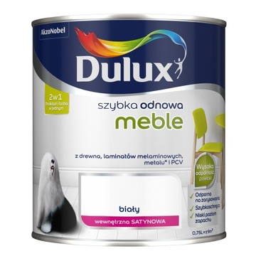 Farba Dulux Szybka Odnowa Meble 0,75L BIEL 2w1