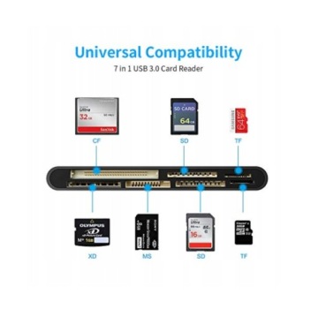 Устройство чтения карт памяти Rocketek 7в1 USB C USB 3.0 SD CF TF MS,Micro SD, XD