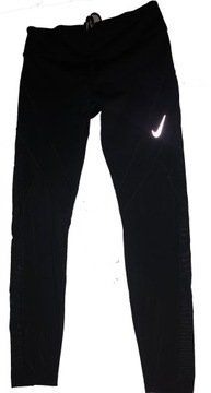 NIKE Running Leginsy Sportowe z tiulem roz M