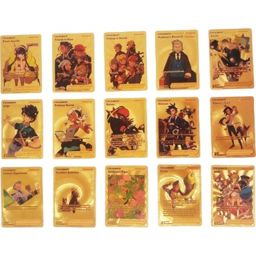 Коллекционные карточки Pokemon Gold Pikachu, 50 шт., карточки тренера