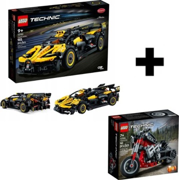 LEGO TECHNIC BUGATTI BOLIDE 42151 SAMOCHÓD + LEGO 42132 ZESTAW PREZENTOWY