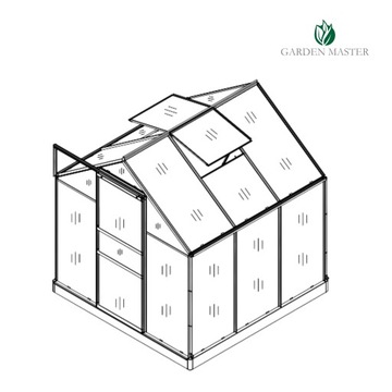Ogrodowego Polycarbonate House 1.9x1,95 м 3,61 м2 УФ -защита