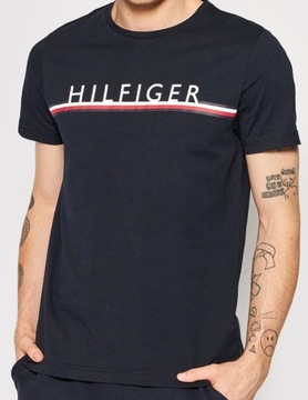 TOMMY HILFIGER SIGNATURE T-SHIRT KOSZULKA MĘSKA GRANATOWA NA PREZENT / S