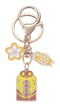 Brelok Zawieszka Amulet Peace and Happiness Kwiat Wiśni Sakura Karp