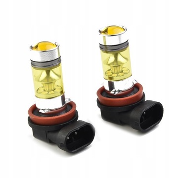 2 sztuki H11 H8 żółty Led żarówki do lamp przeciw