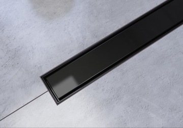 SANITLINE Линейный слив MATT BLACK 90см 2IN1 LOW