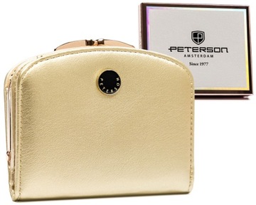Peterson portfel damski skórzany piękny RFID skóra naturalna zatrzask