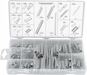 SPRĘŻYNKA SPRĘŻYNKI ŚCIĄGAJĄCE ROZCIĄGAJĄCE RÓŻNE ROZMIARY MIX 200 SZT.