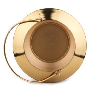 ЗОЛОТО-КРАСНЫЙ МЕТАЛЛИЧЕСКИЙ ФОНАРЬ 26x15см ПОДСВЕЧНИК