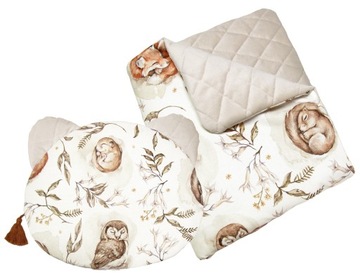 Kocyk VELVET pikowany 50x75 +MISIO-podusia PREMIUM