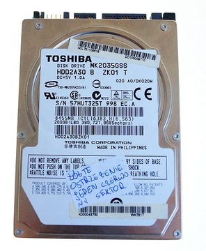 DYSK HDD TOSHIBA 200GB SATA II 2,5