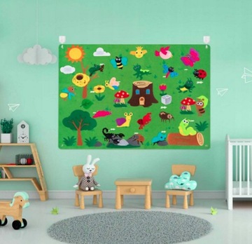 РАЗВИВАЮЩИЙ КОВрик ВОЙЛОЧНАЯ ДОСКА НА ЛИПУЧКЕ ДЛЯ ДЕТЕЙ ЖИВОТНЫХ MONTESSORI FOREST