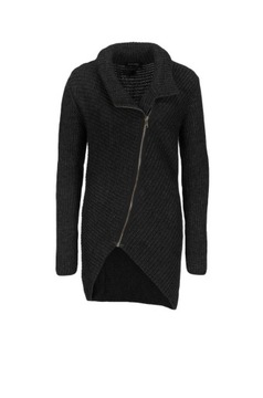 Sweter GUESS MARCIANO kardigan wełniany czarny długi r 1 XS