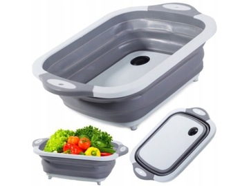 MISKA SKŁADANA SILIKONOWA Z ODPŁYWEM DESKA ZLEW