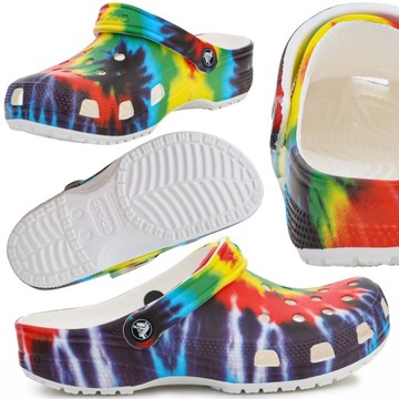 klapki crocs damskie classic lekkie chodaki tie dye 38-39 M6/W8