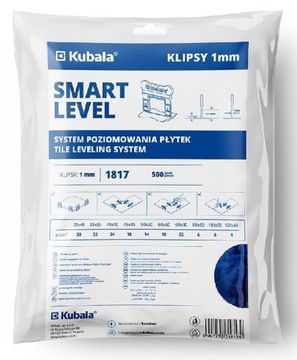 KUBALA 1817 SYSTEM POZIOMOWANIA KLIPSY 1mm 500szt.