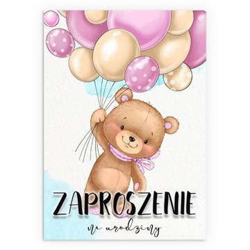 ZAPROSZENIA NA URODZINY PRZYJĘCIE MIŚ 10szt 258