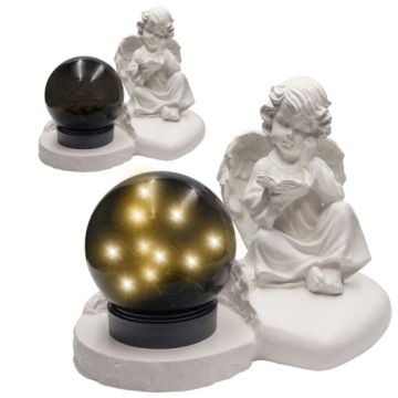 ZNICZ GIPSOWA FIGURKA NAGROBNA LAMPA SOLARNA LED