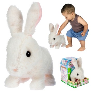 ИНТЕРАКТИВНЫЙ КРОЛИК ПЛЮШЕВЫЙ ЗАЯЧИК-МАСКОТ прыгает и шевелит ушками ПОДАРОК