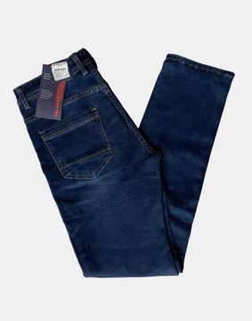 Spodnie Jeansowe Męskie Granatowe Texasy Dżinsy BIG MORE JEANS N23 W42 L32