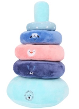 Baby Universe М'яка вежа піраміда для складання 5 ел. кольори пастельні 30 см