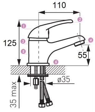 VALVEX CUBIC смеситель для умывальника с автоматической пробкой