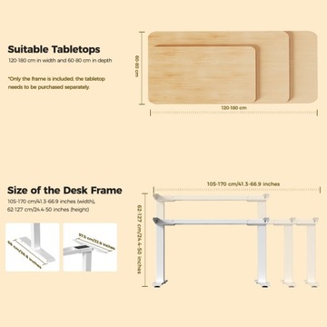 ЭЛЕКТРИЧЕСКИЙ СТОЛ С РЕГУЛИРОВКОЙ ВЫСОТЫ, ДВУХМОТОРНАЯ РАМКА ACGAM