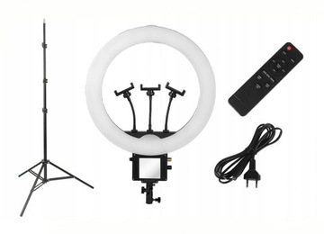 LAMPA PIERŚCIENIOWA RING LED 70W + STATYW + PILOT