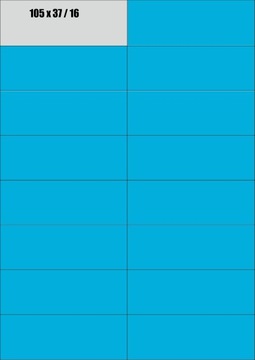 icpc Etykiety samoprzylepne 105x37 NIEBIESKIE