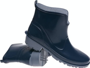 ПОЛЬСКИЕ ЖЕНСКИЕ РЕЗИНОВЫЕ БОТИНКИ темно-синие 40