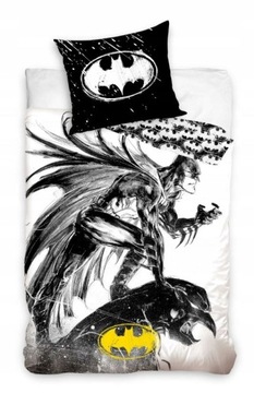 140X200 POŚCIEL DWUSTRONNA BATMAN LOGO CZERWONA 01