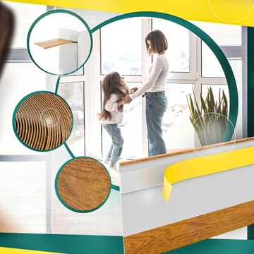 Listwa Maskująca okienna Płaskownik ZŁOTY DĄB 60mm do Okien PCV 25mb