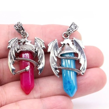 Новый Ретро Средневековый Дракон Шестиугольный Кристалл Кулон Мужской Панк-Рок Райдер