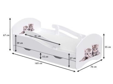 Детская кровать LEO 160х70 белый