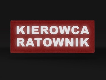 CZERWONA NASZYWKA EMBLEMAT KIEROWCA RATOWNIK 13x5