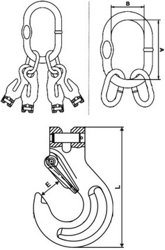 Строп цепной 4С 3Т 2м + композитное звено, укороченный крюк + БЕСПЛАТНЫЙ SHATCHER