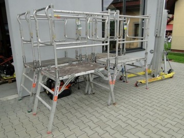 Rusztowanie aluminiowe jezdne PODEST ROBOCZY SKŁADANY ALTREX Barierka