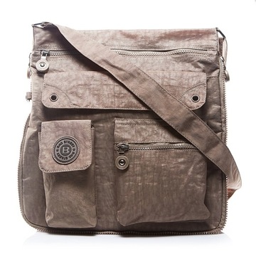 Lekka Torebka Damska Materiałowa Beżowa Bag Street