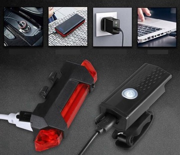 НАБОР ПЕРЕДНИХ ЗАДНИХ USB-ЛАМП ДЛЯ ВЕЛОСИПЕДА