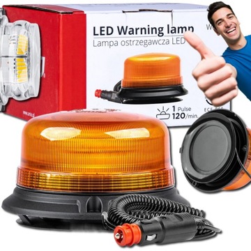 Kogut Lampa ostrzegawcza błyskowa na magnes Pomarańczowa 36x LED 12V 24V