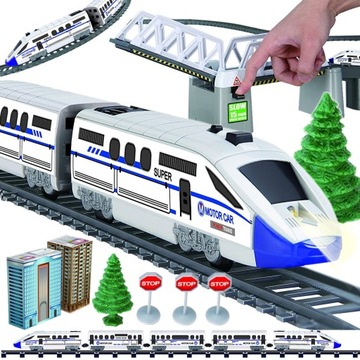 KOLEJKA ELEKTRYCZNA POCIĄG CIUCHCIA XXL TUNEL PODNOSZONY MOST TORY 914 cm