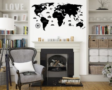 Деревянная карта мира декоративная подробная 3D модель