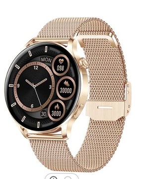Smartwatch zegarek damski rozmowy menu PL duży ekran 2 paski
