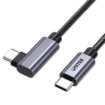 Черный кабель Unitek Кабель USB-C под углом 90 градусов PD 100 Вт 5 м
