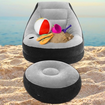 Поуф -сад, солнечный в надувном кресле на пляжном саду с подвеской, сплошной пуф