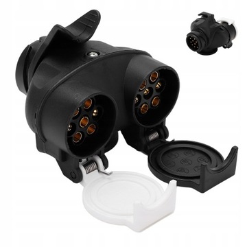 ПЕРЕХОДНИК ВИЛКИ И РОЗЕТКИ 13-7 КОНТАКТОВ ТИП N/S ДЛЯ ДЕРЕВЯННОГО ПРИЦЕПА