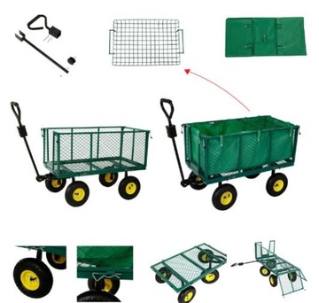 Тачка садовая тележка транспортировочная прицепная 250 кг